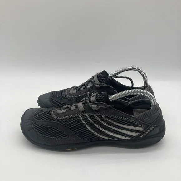 Mens Size 7 Merrell Trail Glove 3 Black Gray Vibram Barefoot Running Shoes