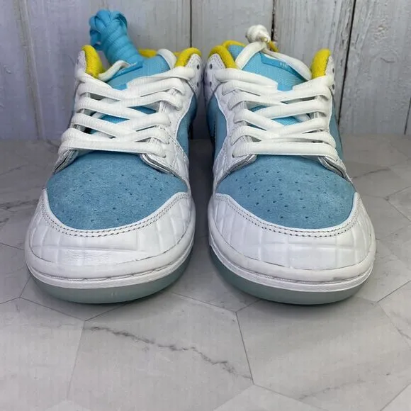 Mens Size 8 Nike Dunk Low SB Lagoon Pulse FTC DH7687-400 Blue White Yellow New