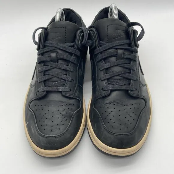 Mens Size 8 NikeLab Dunk Lux Low Black Thick Leather Skate Sneakers Shoes Rare