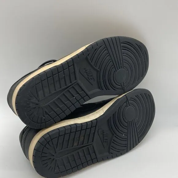 Mens Size 8 NikeLab Dunk Lux Low Black Thick Leather Skate Sneakers Shoes Rare