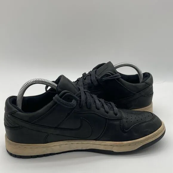 Mens Size 8 NikeLab Dunk Lux Low Black Thick Leather Skate Sneakers Shoes Rare