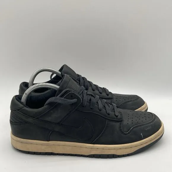 Mens Size 8 NikeLab Dunk Lux Low Black Thick Leather Skate Sneakers Shoes Rare