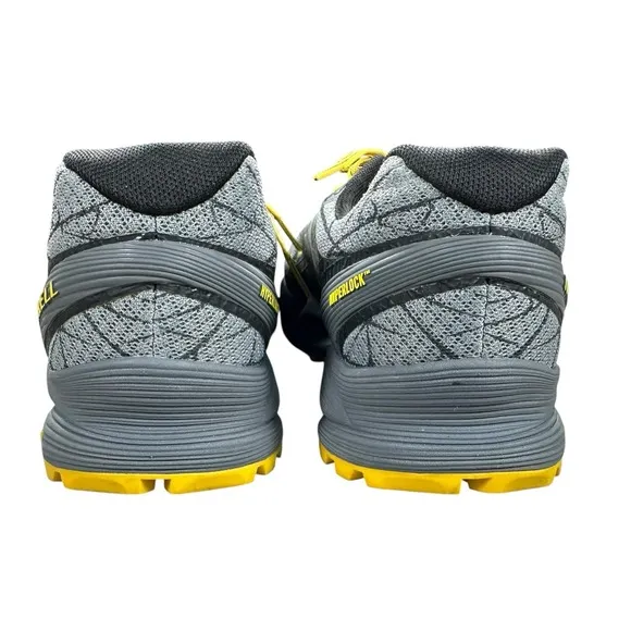 Men's Size 8.5 Merrell Agility Peak Trail Shoes Wild Dove Gray Yellow J37703