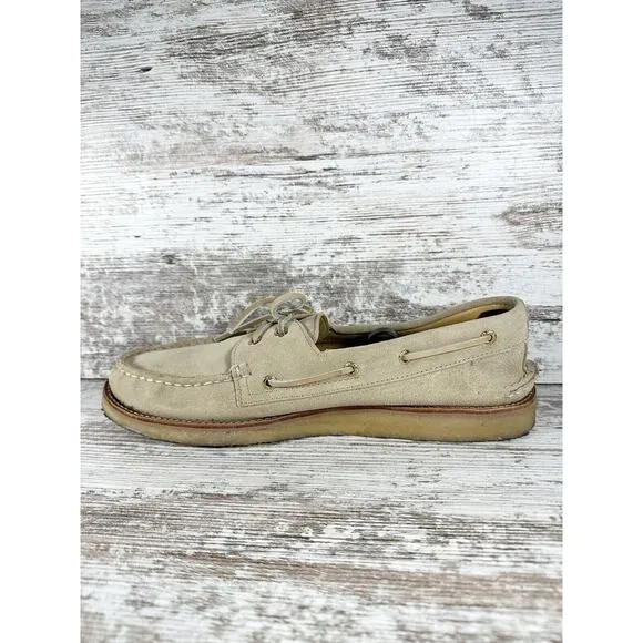 Men's Sperry Gold Cup Beige Suede Boat Shoes Sz 13M