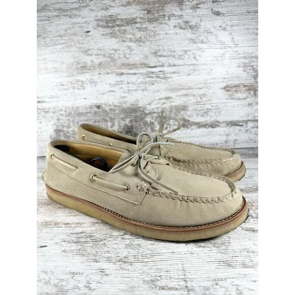 Men's Sperry Gold Cup Beige Suede Boat Shoes Sz 13M