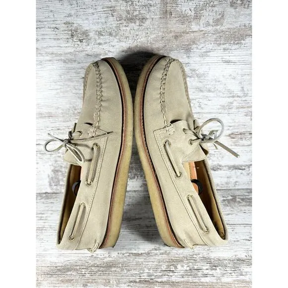 Men's Sperry Gold Cup Beige Suede Boat Shoes Sz 13M