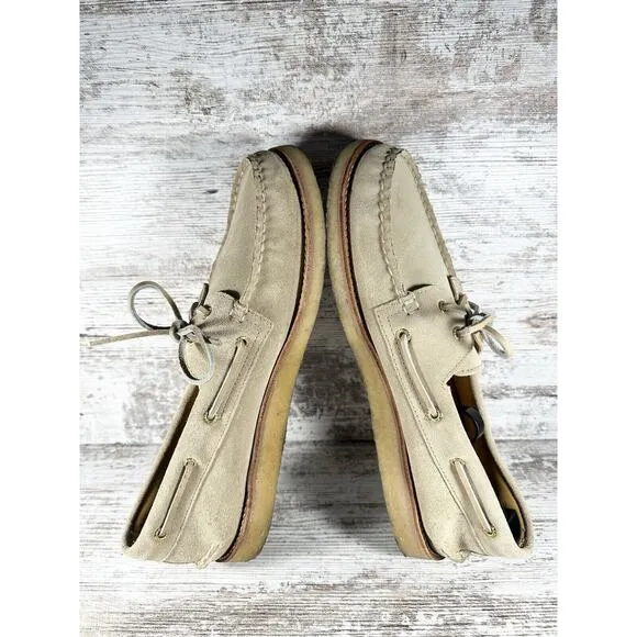 Men's Sperry Gold Cup Beige Suede Boat Shoes Sz 13M
