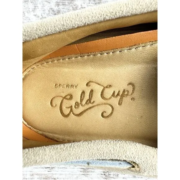 Men's Sperry Gold Cup Beige Suede Boat Shoes Sz 13M