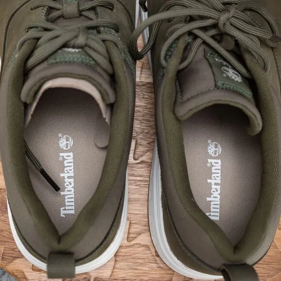 Men's Timberland Maple Grove Oxford Sneaker Dark Green Nubuck Size 11.5