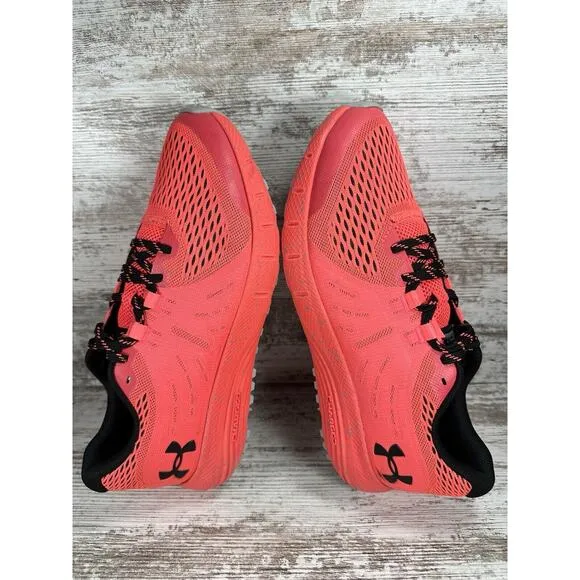 Men's Under Armour Charged Bandit Trail Infrared Red Trail Running Shoes Sz 10