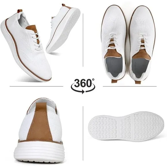 Men's White Casual Shoes Lightweight Sneakers Comfortable