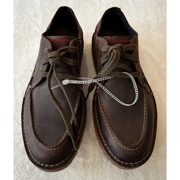 Men's Clarks Vargo Vibe Lace Up Leather Derby Oxford Shoes Size 7 NEW Dark Brown