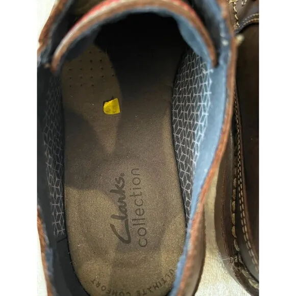 Men's Clarks Vargo Vibe Lace Up Leather Derby Oxford Shoes Size 7 NEW Dark Brown