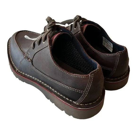 Men's Clarks Vargo Vibe Lace Up Leather Derby Oxford Shoes Size 7 NEW Dark Brown