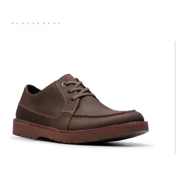 Men's Clarks Vargo Vibe Lace Up Leather Derby Oxford Shoes Size 7 NEW Dark Brown