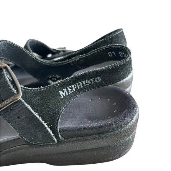 Mephisto Comfort Sandals Womens Suede Leather Open Toe Slingback Size 8 38 Wedge