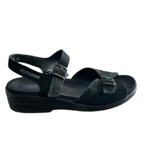 Mephisto Comfort Sandals Womens Suede Leather Open Toe Slingback Size 8 38 Wedge