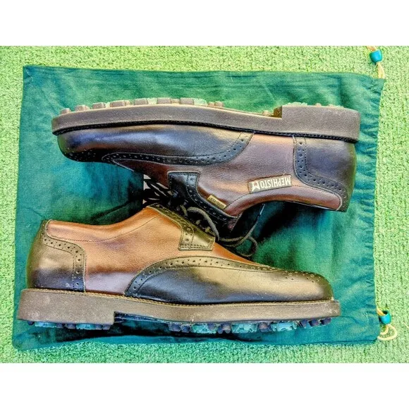 Mephisto Multi-Grip Wingtip GTX Waterproof Golf Cleats/Shoes Mens Sz 8 EUC