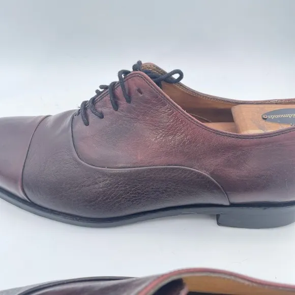 Mercanti Fiorentini Men's Burgundy Leather &amp; Deerskin Oxfords Size 11.5 Italy