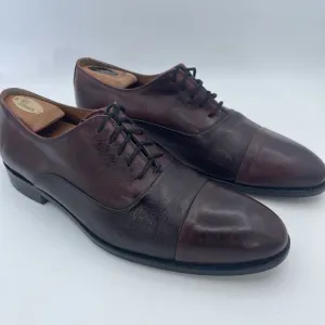 Mercanti Fiorentini Men's Burgundy Leather &amp; Deerskin Oxfords Size 11.5 Italy