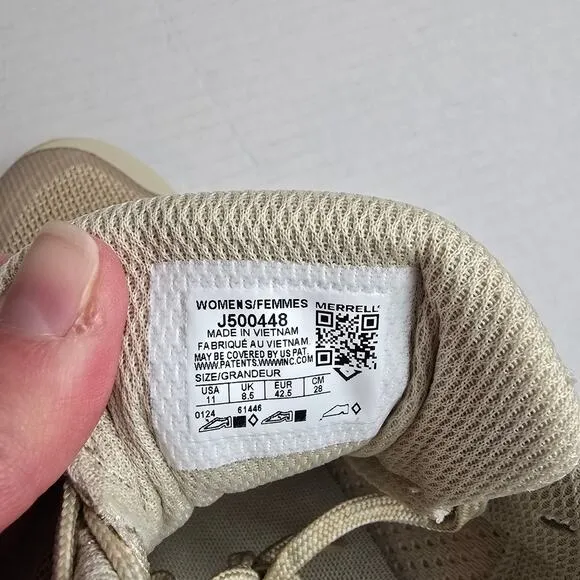 Merrell Antora 3 Womens Size 11 Trail Hiking Running Shoes Khaki J500448 Sneaker