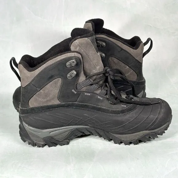 MERRELL ISOTHERM 8 Waterproof Mens 12 Black/Shadow Vibram Boots Shoes Primaloft
