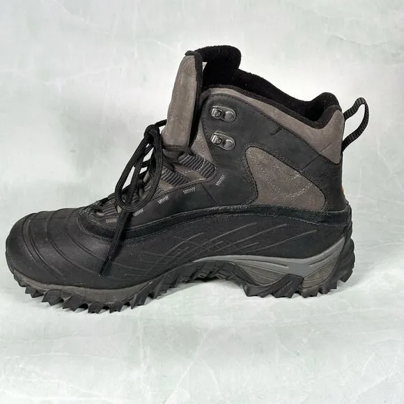 MERRELL ISOTHERM 8 Waterproof Mens 12 Black/Shadow Vibram Boots Shoes Primaloft