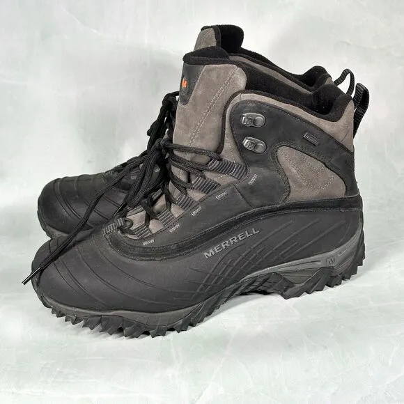 MERRELL ISOTHERM 8 Waterproof Mens 12 Black/Shadow Vibram Boots Shoes Primaloft