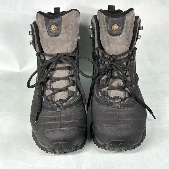 MERRELL ISOTHERM 8 Waterproof Mens 12 Black/Shadow Vibram Boots Shoes Primaloft