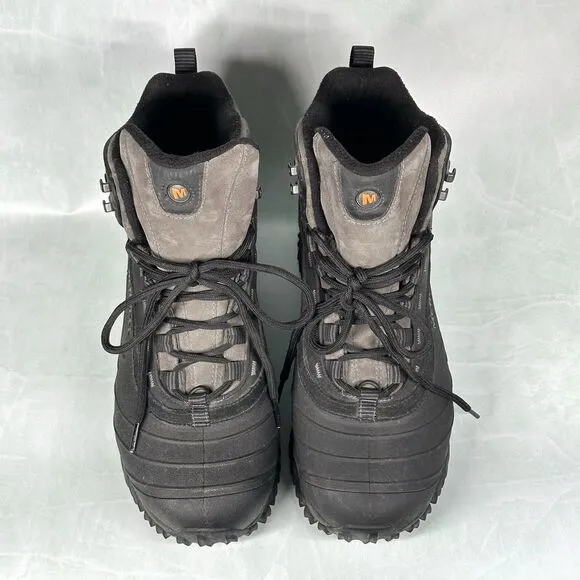 MERRELL ISOTHERM 8 Waterproof Mens 12 Black/Shadow Vibram Boots Shoes Primaloft