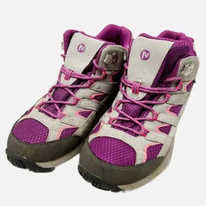 MERRELL KID'S PALOMA/BERRY MOAB 2 MID WATERPROOF BOOT PALOMA/BERRY SIZE 5.5M