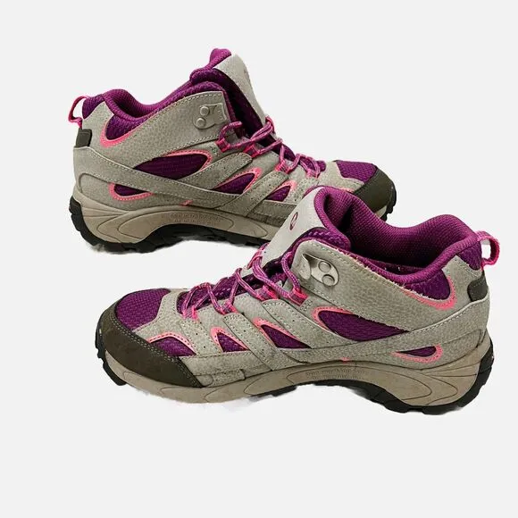 MERRELL KID'S PALOMA/BERRY MOAB 2 MID WATERPROOF BOOT PALOMA/BERRY SIZE 5.5M
