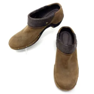 Merrell Luxe Wrap SlipOn Clogs Nubuck Leather Chocolate Brown Studded Shoes 10