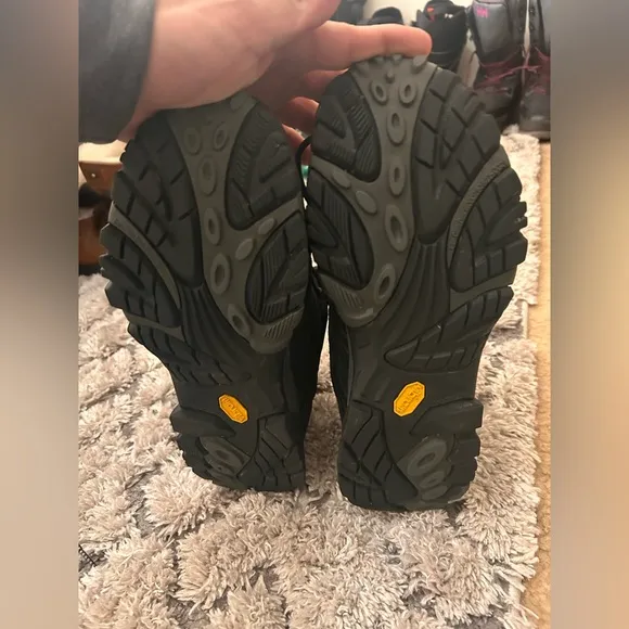 Merrell MOAB 2 Men's Size 12 Shoes Black Mesh Waterproof Hiking Sneakers Vibram