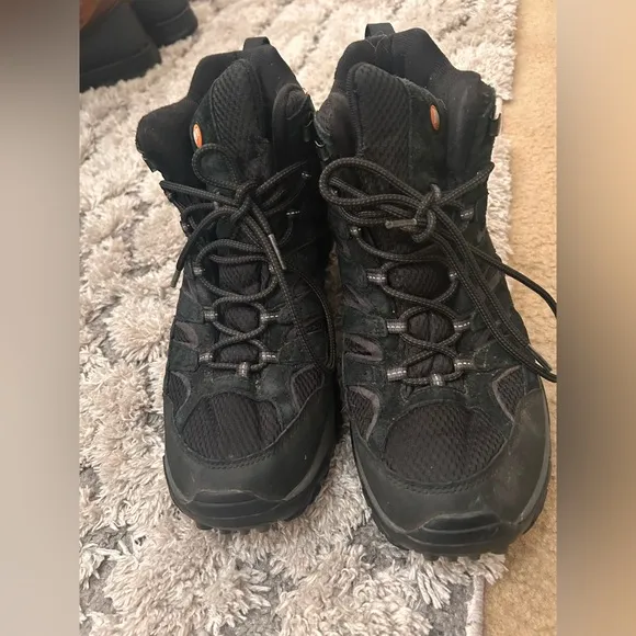 Merrell MOAB 2 Men's Size 12 Shoes Black Mesh Waterproof Hiking Sneakers Vibram