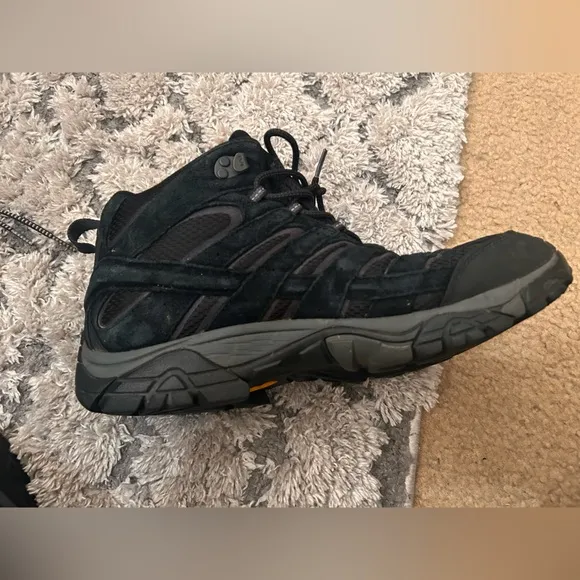 Merrell MOAB 2 Men's Size 12 Shoes Black Mesh Waterproof Hiking Sneakers Vibram