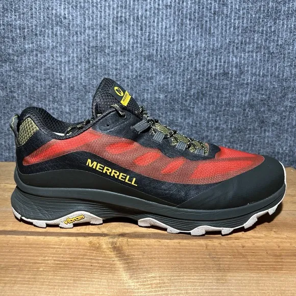 Merrell Moab Speed Low Men's Size 13 Vibram Trail Running Shoes Black Red