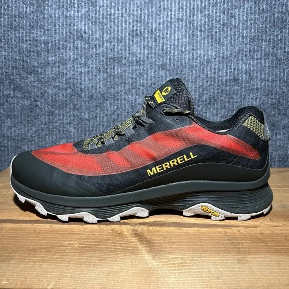 Merrell Moab Speed Low Men's Size 13 Vibram Trail Running Shoes Black Red