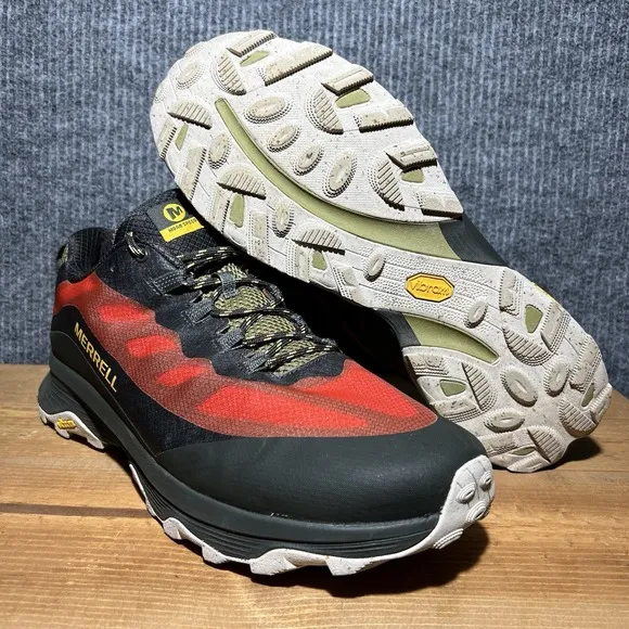Merrell Moab Speed Low Men's Size 13 Vibram Trail Running Shoes Black Red