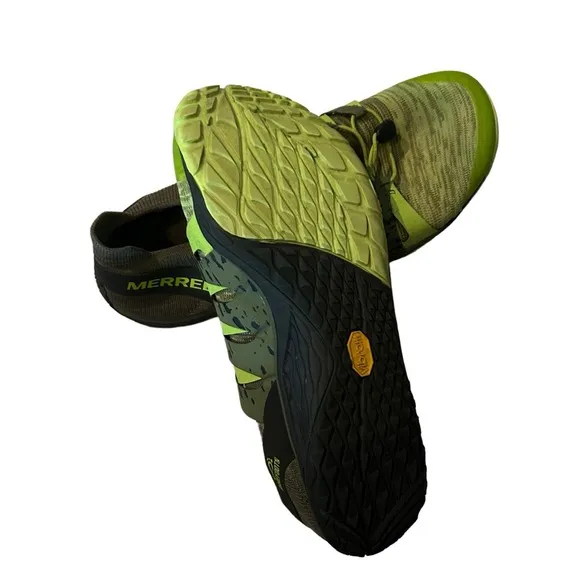 Merrell Turbulance (Chartreuse &amp; Olive) Trail Glove 5 3D Running Shoes Size 10.