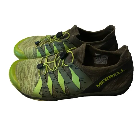 Merrell Turbulance (Chartreuse &amp; Olive) Trail Glove 5 3D Running Shoes Size 10.