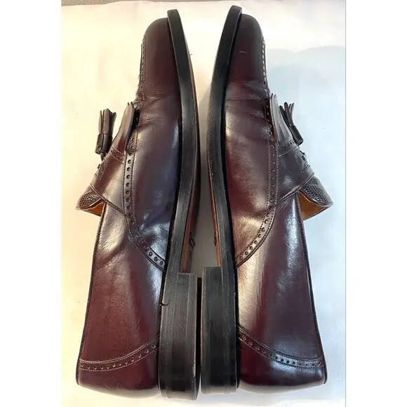 Mezlan Murcia Men’s Size 8.5 M Brown Leather Lizard Tassled Loafer Shoes