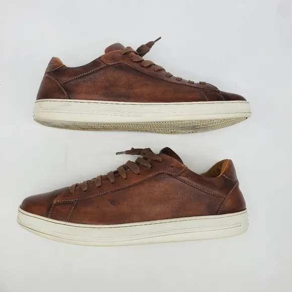 M.Gemi Shoes Men 11.5 EU 45 The Palestra Uomo Brown Leather Italian Sneakers