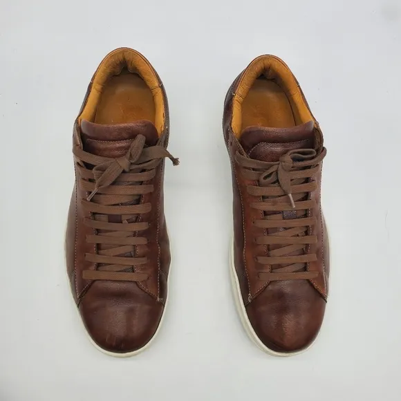 M.Gemi Shoes Men 11.5 EU 45 The Palestra Uomo Brown Leather Italian Sneakers