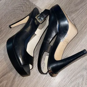 Michael Kors black high heel open toe sling back Elegant Black Women's Shoes