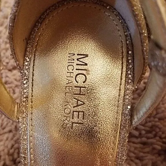 Michael Kors Heels Pumps Glitter Sandal SIMONE Shoes Women's Woman's Size 6.5