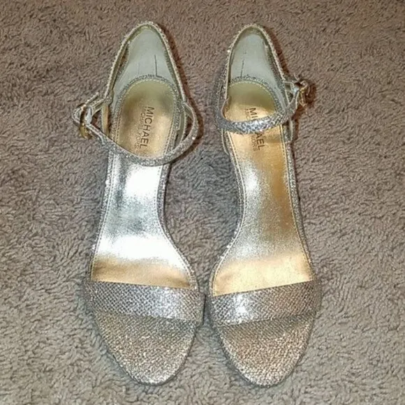 Michael Kors Heels Pumps Glitter Sandal SIMONE Shoes Women's Woman's Size 6.5