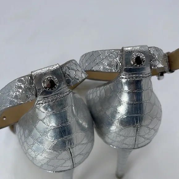 Michael Kors Silver Open Toe Stiletto  Heels Shoes