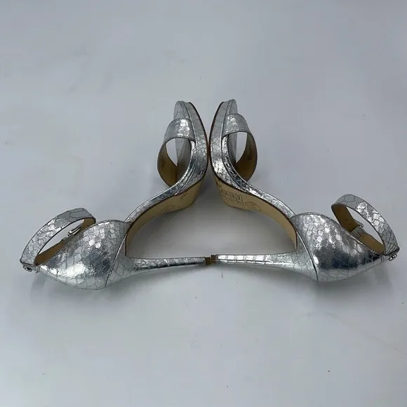 Michael Kors Silver Open Toe Stiletto  Heels Shoes