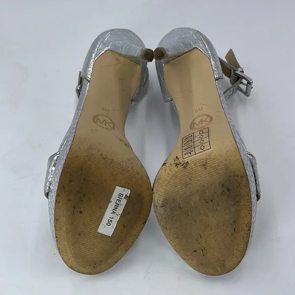 Michael Kors Silver Open Toe Stiletto  Heels Shoes